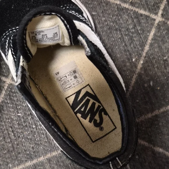 Vans Kids Black and White Slip-On Sneakers - Picture 2 of 6